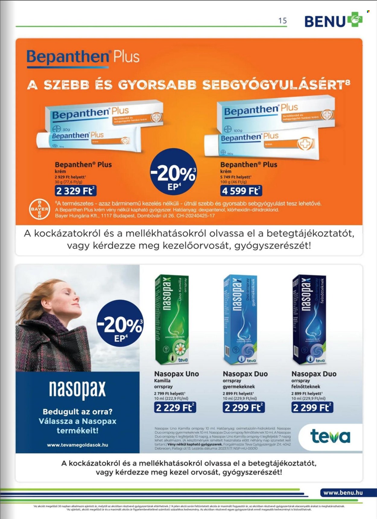 BENU Gyógyszertár akciós újságok - 2024.06.01 - 2024.06.30. Oldal 15