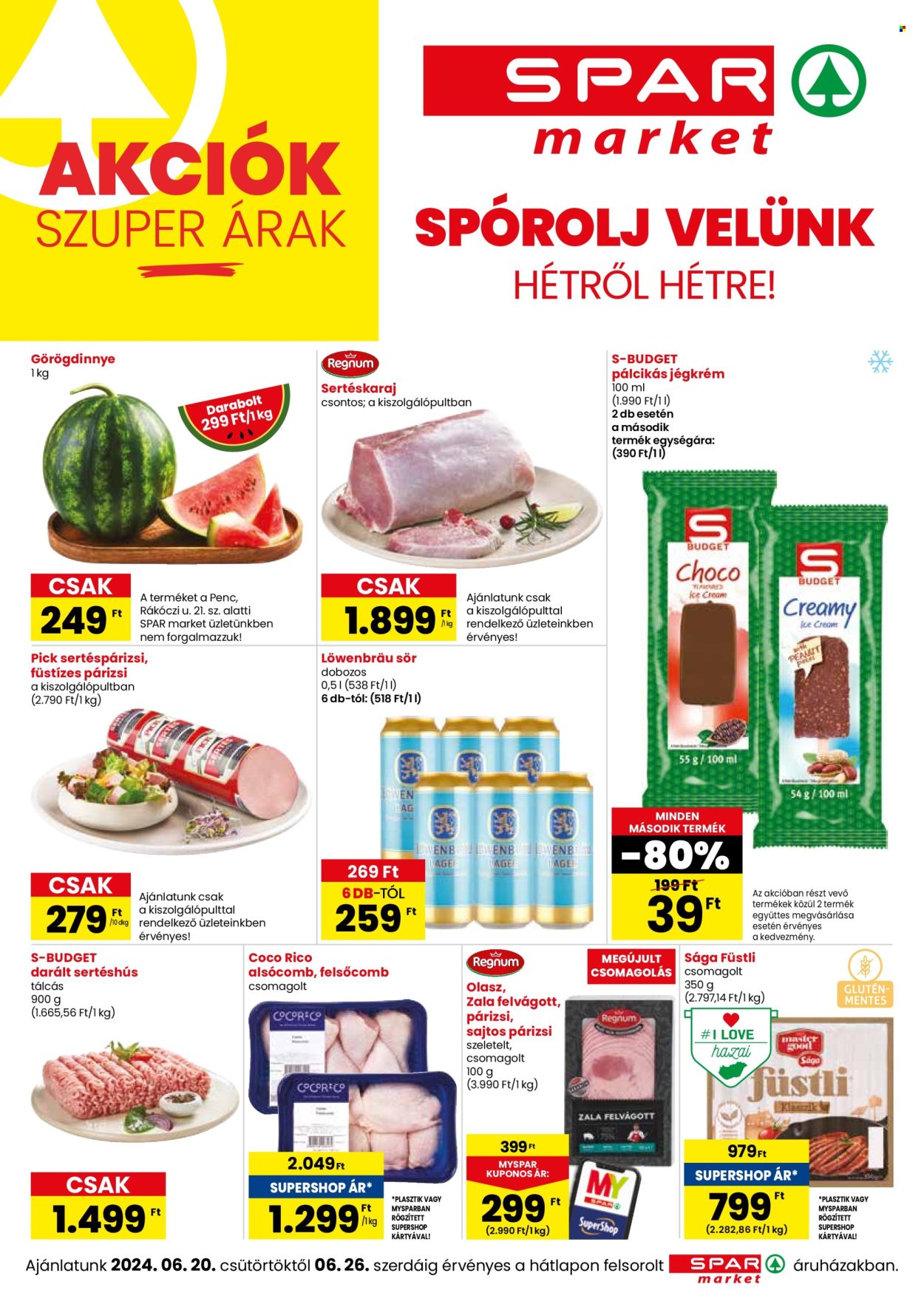 SPAR market akciós újságok - 2024.06.20 - 2024.06.26. Oldal 1