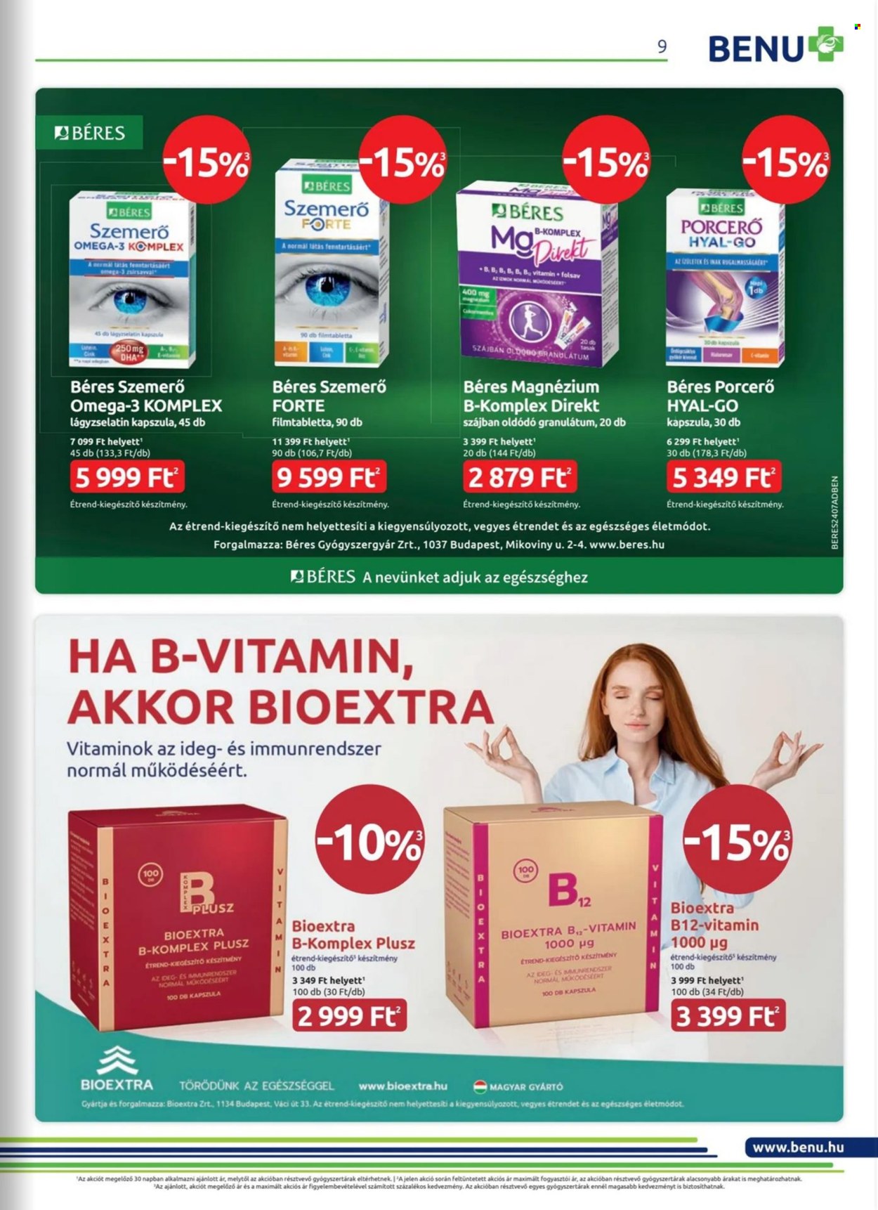 BENU Gyógyszertár akciós újságok - 2024.07.01 - 2024.07.31. Oldal 9
