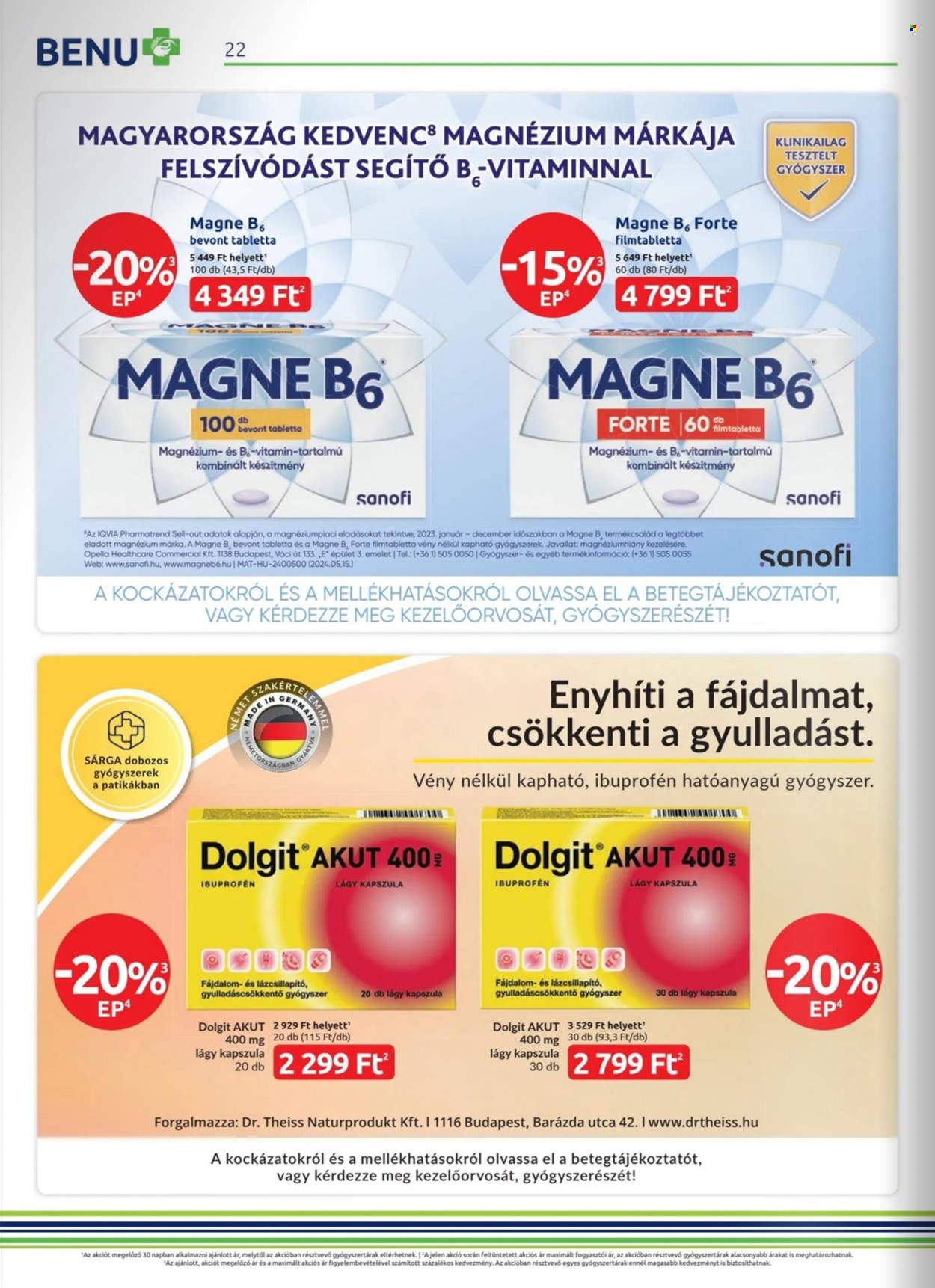 BENU Gyógyszertár akciós újságok - 2024.07.01 - 2024.07.31. Oldal 22