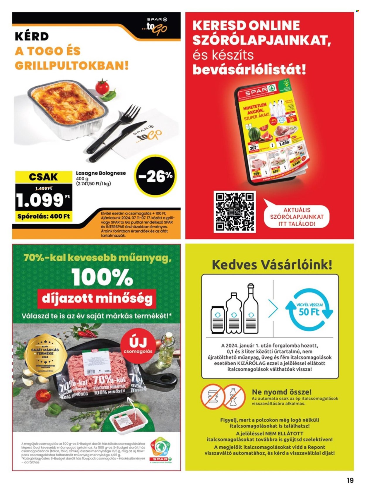 SPAR akciós újságok - 2024.07.11 - 2024.07.17. Oldal 19