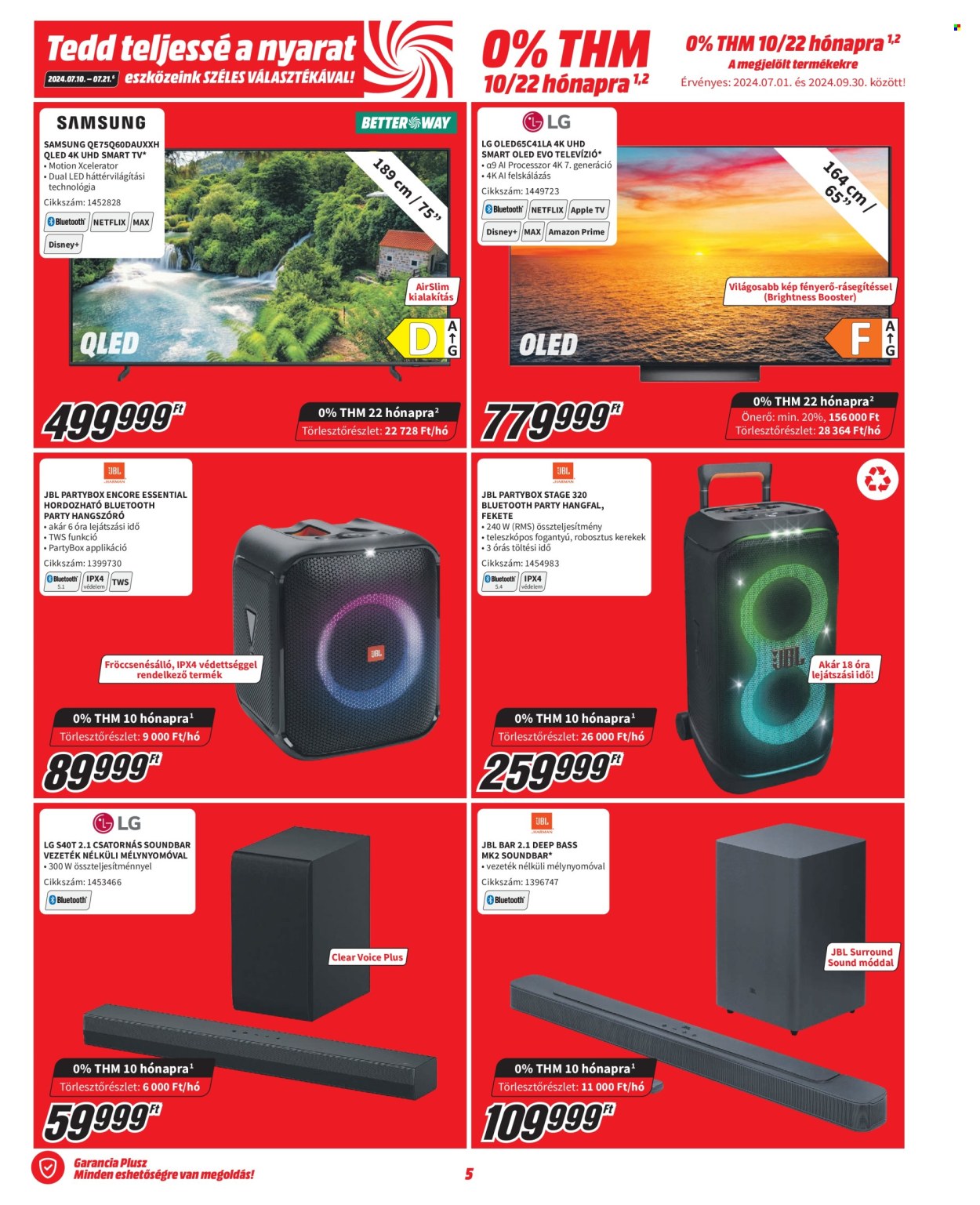 MediaMarkt akciós újságok - 2024.07.10 - 2024.07.21. Oldal 5