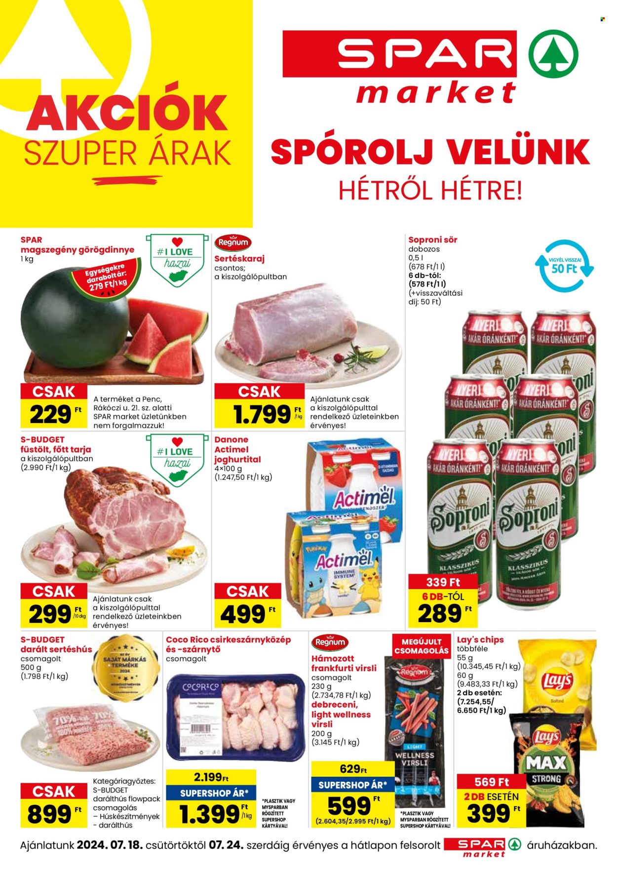 SPAR market akciós újságok - 2024.07.18 - 2024.07.24. Oldal 1
