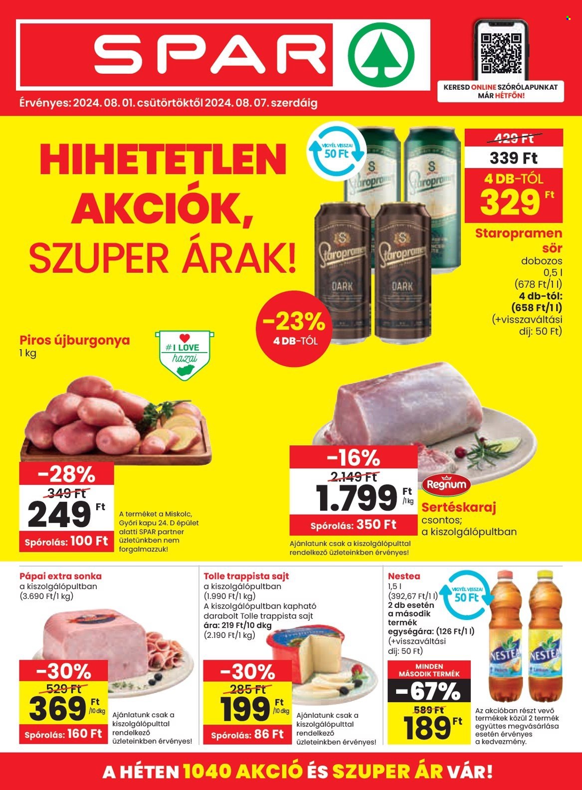 SPAR akciós újságok - 2024.08.01 - 2024.08.08. Oldal 1