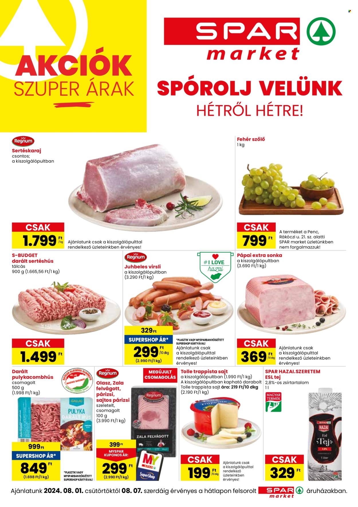SPAR market akciós újságok - 2024.08.01 - 2024.08.08. Oldal 1