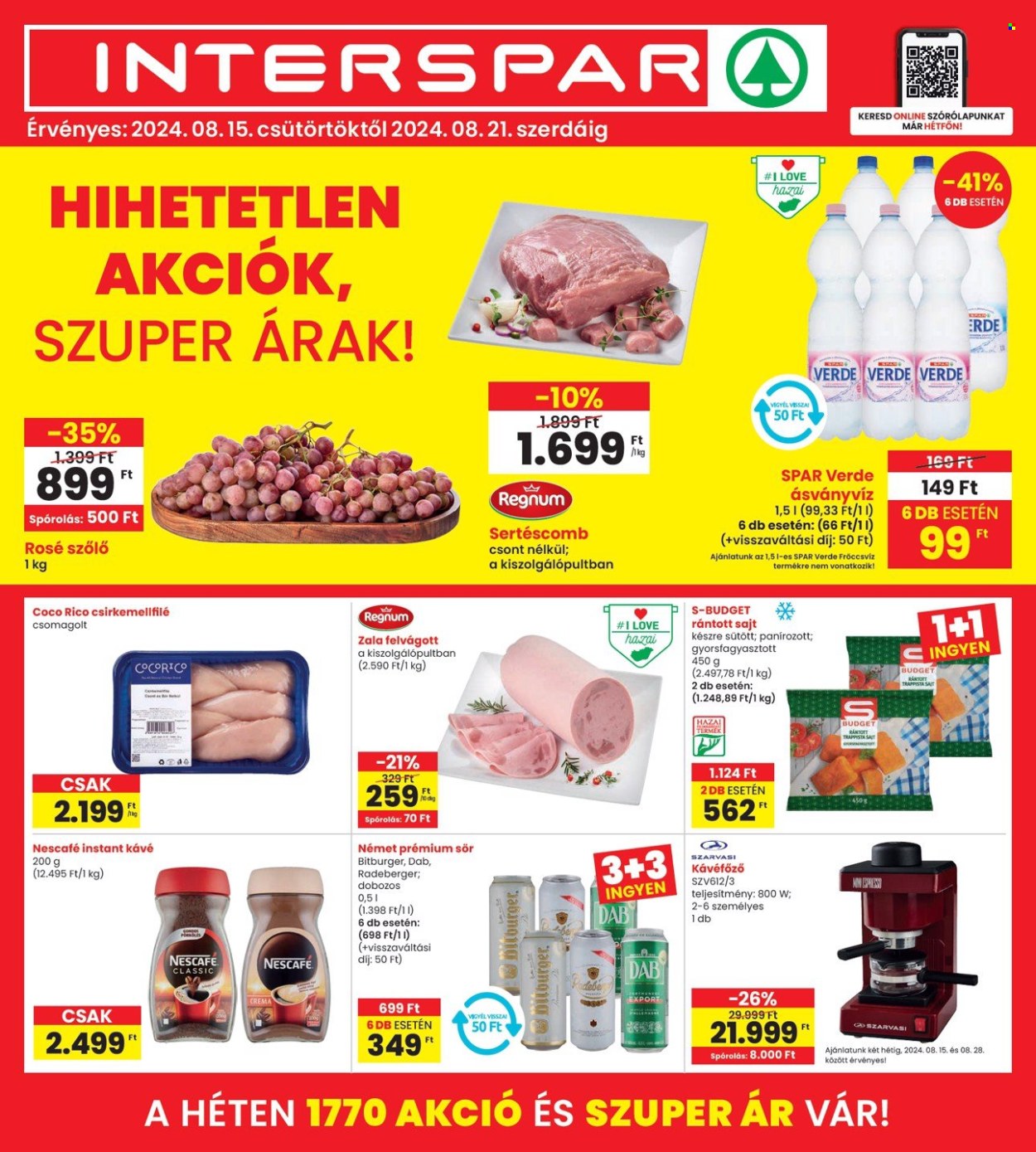 INTERSPAR akciós újságok - 2024.08.15 - 2024.08.21. Oldal 1