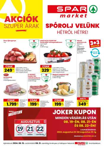 Újság SPAR market - 2024.08.15 - 2024.08.21.