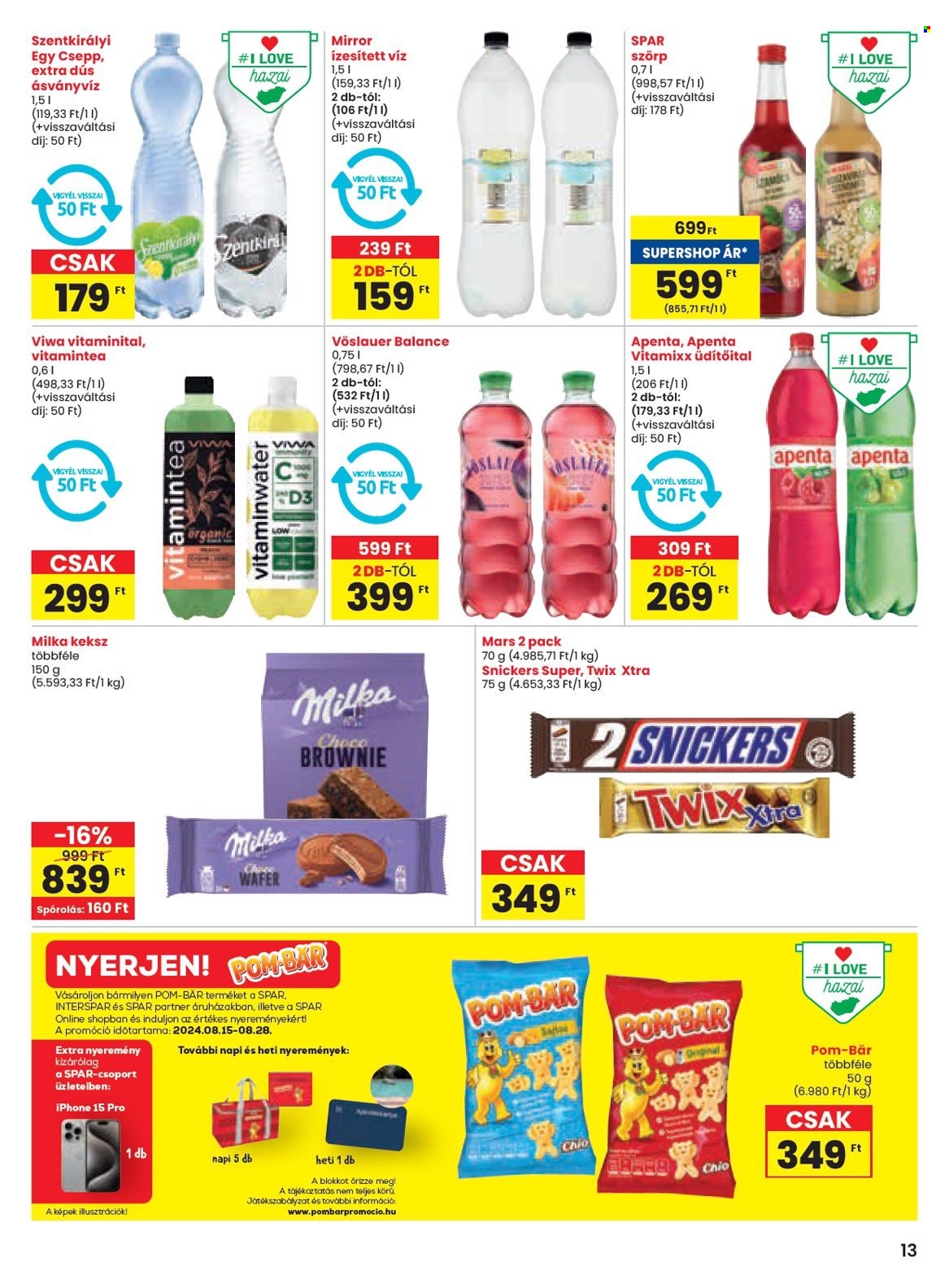 SPAR akciós újságok - 2024.08.15 - 2024.08.21. Oldal 13