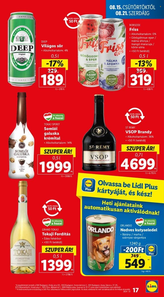 Lidl akciós újságok - 2024.08.15 - 2024.08.21. Oldal 17