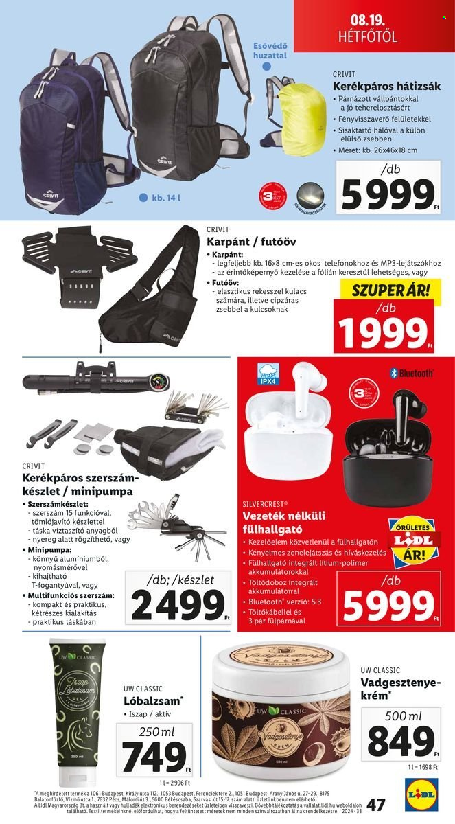 Lidl akciós újságok - 2024.08.15 - 2024.08.21. Oldal 47
