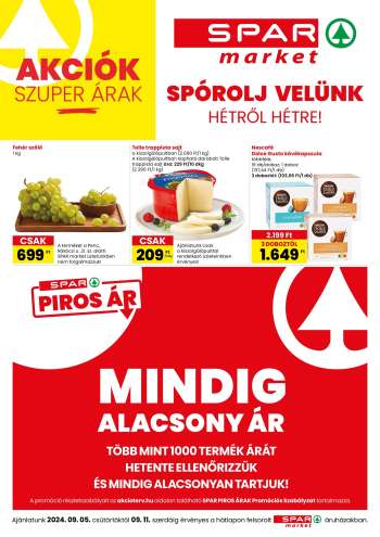 Újság SPAR market - 2024.09.05 - 2024.09.11.