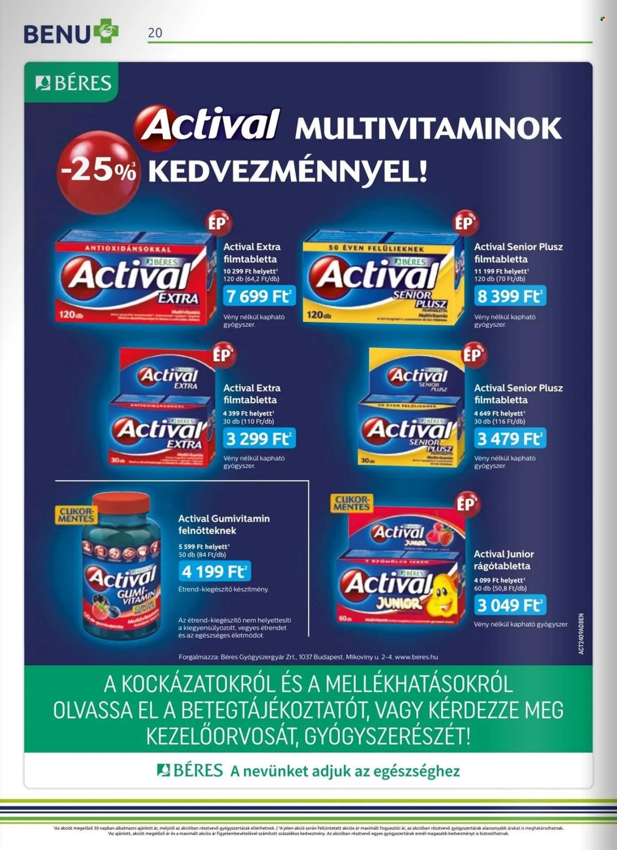 BENU Gyógyszertár akciós újságok - 2024.09.01 - 2024.09.30. Oldal 19