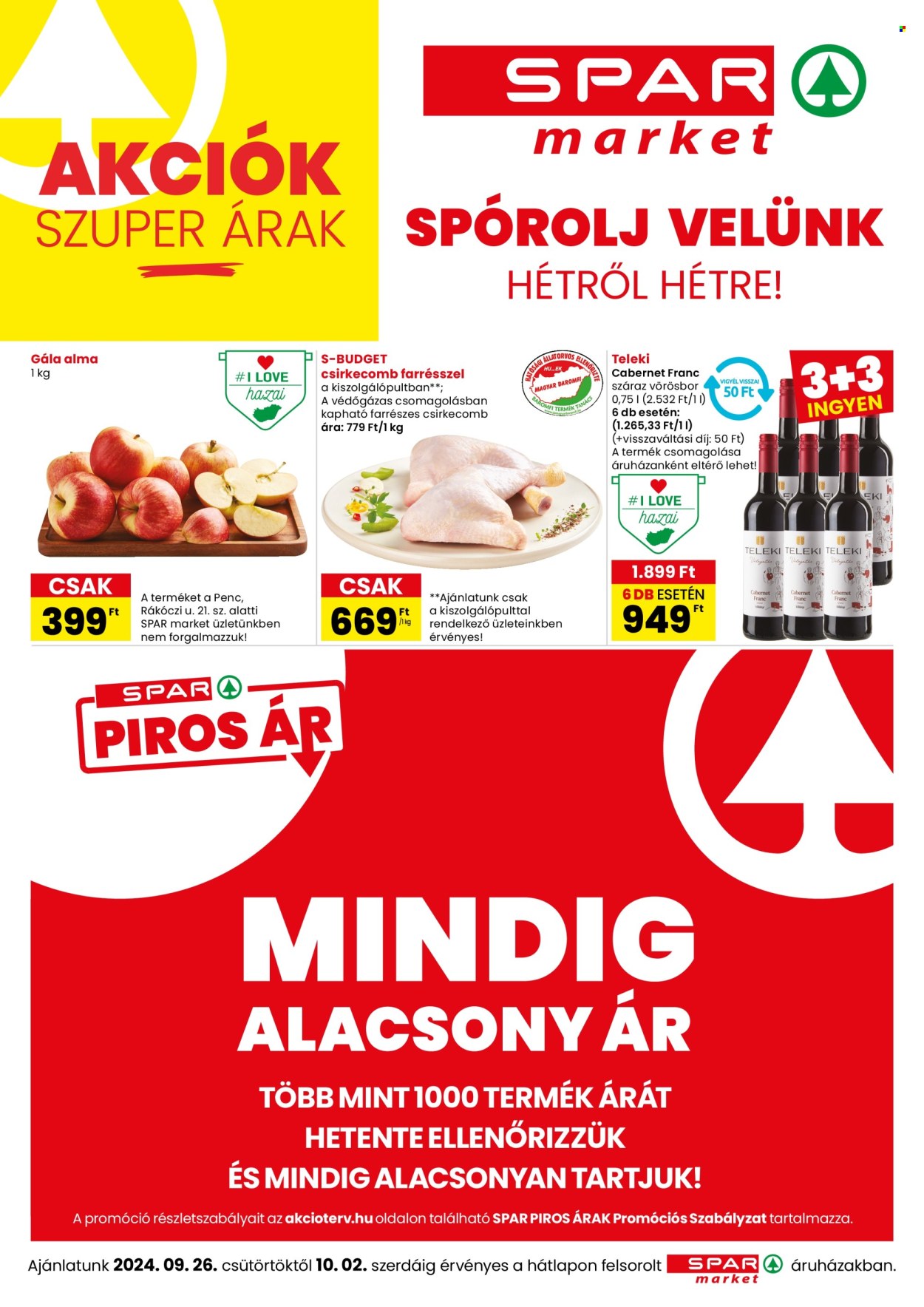 SPAR market akciós újságok - 2024.09.26 - 2024.10.02. Oldal 1