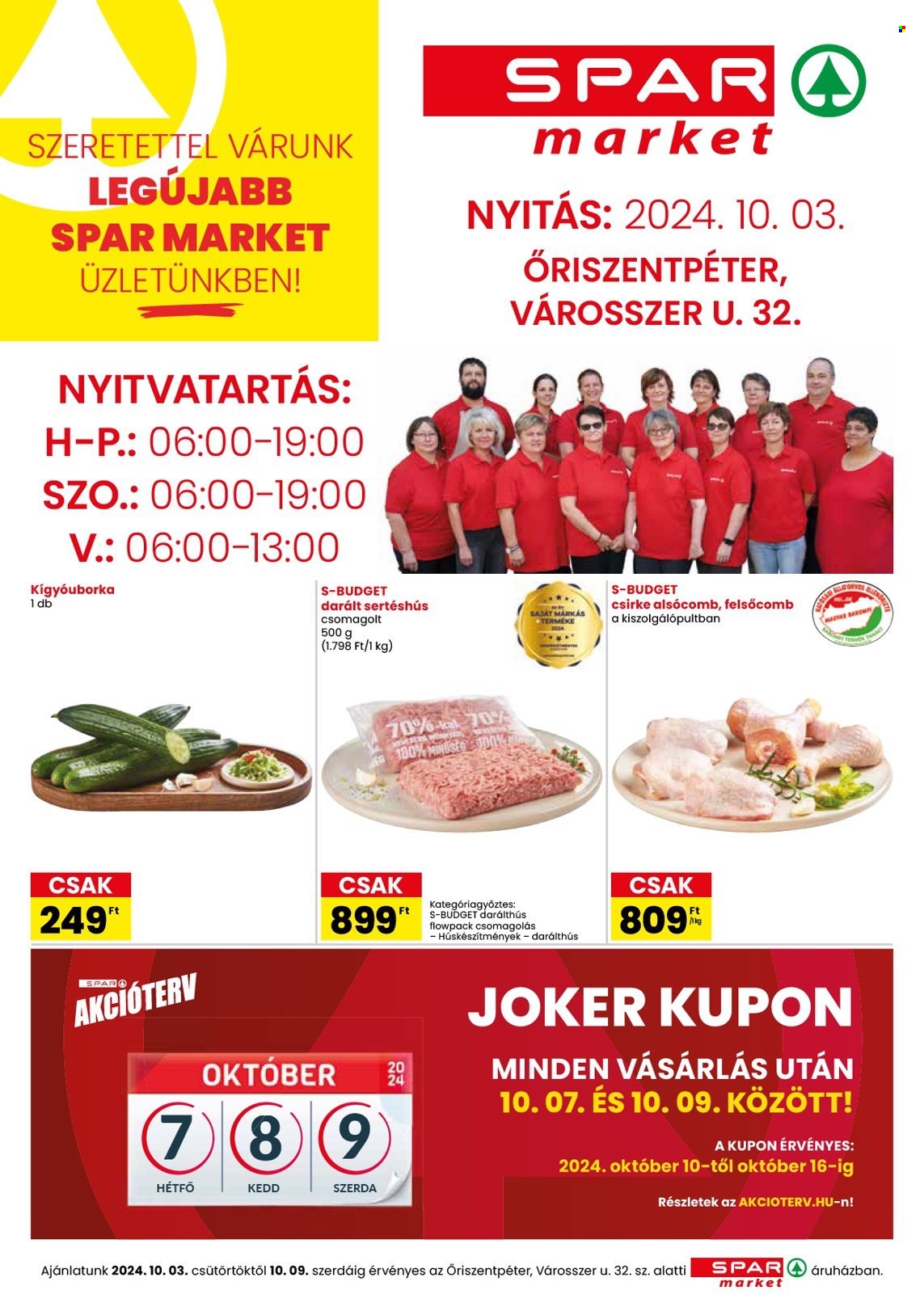SPAR market akciós újságok - 2024.10.03 - 2024.10.09. Oldal 1