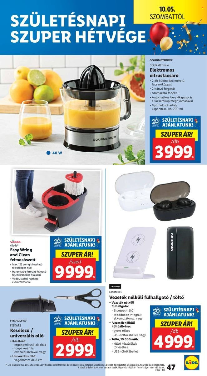Lidl akciós újságok - 2024.10.03 - 2024.10.09. Oldal 47