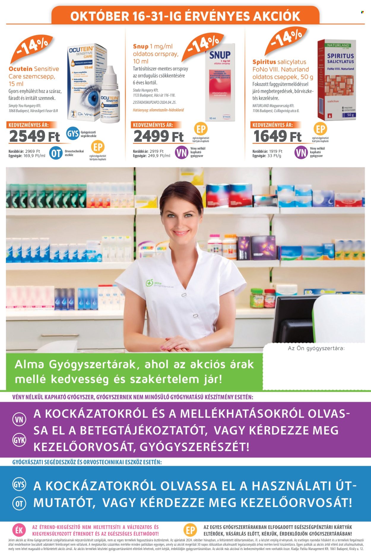 Alma Gyógyszertárak akciós újságok - 2024.10.01 - 2024.10.31. Oldal 20