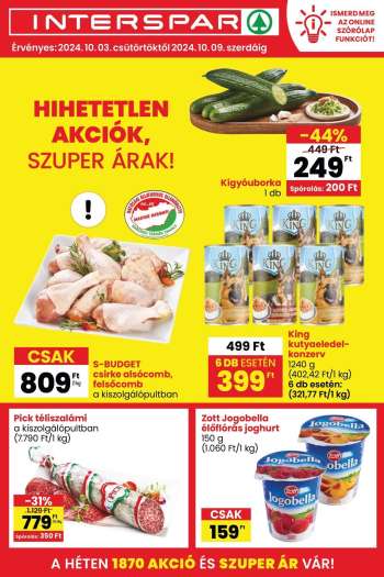 Újság INTERSPAR - 2024.10.03 - 2024.10.09.
