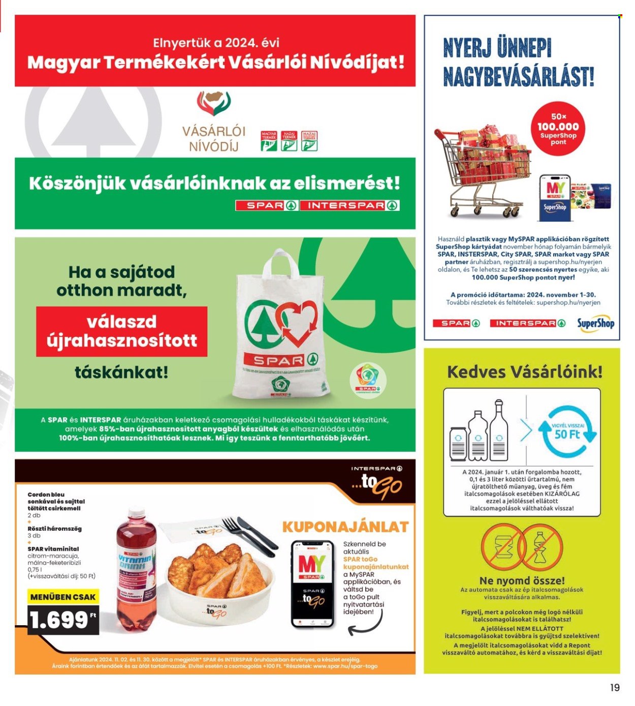 INTERSPAR akciós újságok - 2024.11.14 - 2024.11.20. Oldal 19