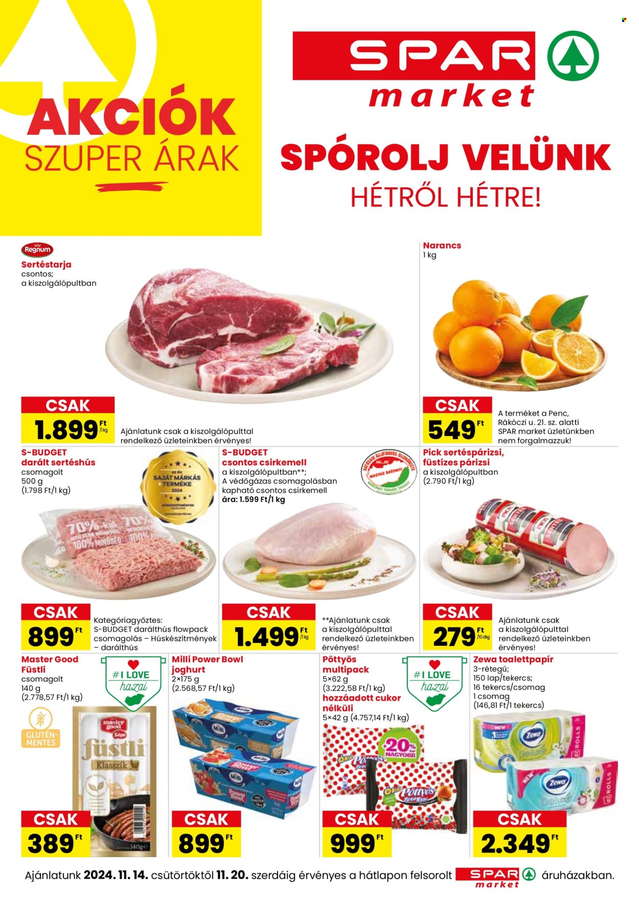 SPAR market akciós újságok - 2024.11.14 - 2024.11.20. Oldal 1