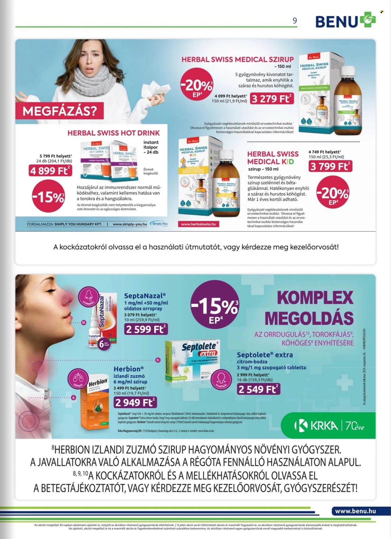 BENU Gyógyszertár akciós újságok - 2024.12.01 - 2024.12.31. Oldal 9