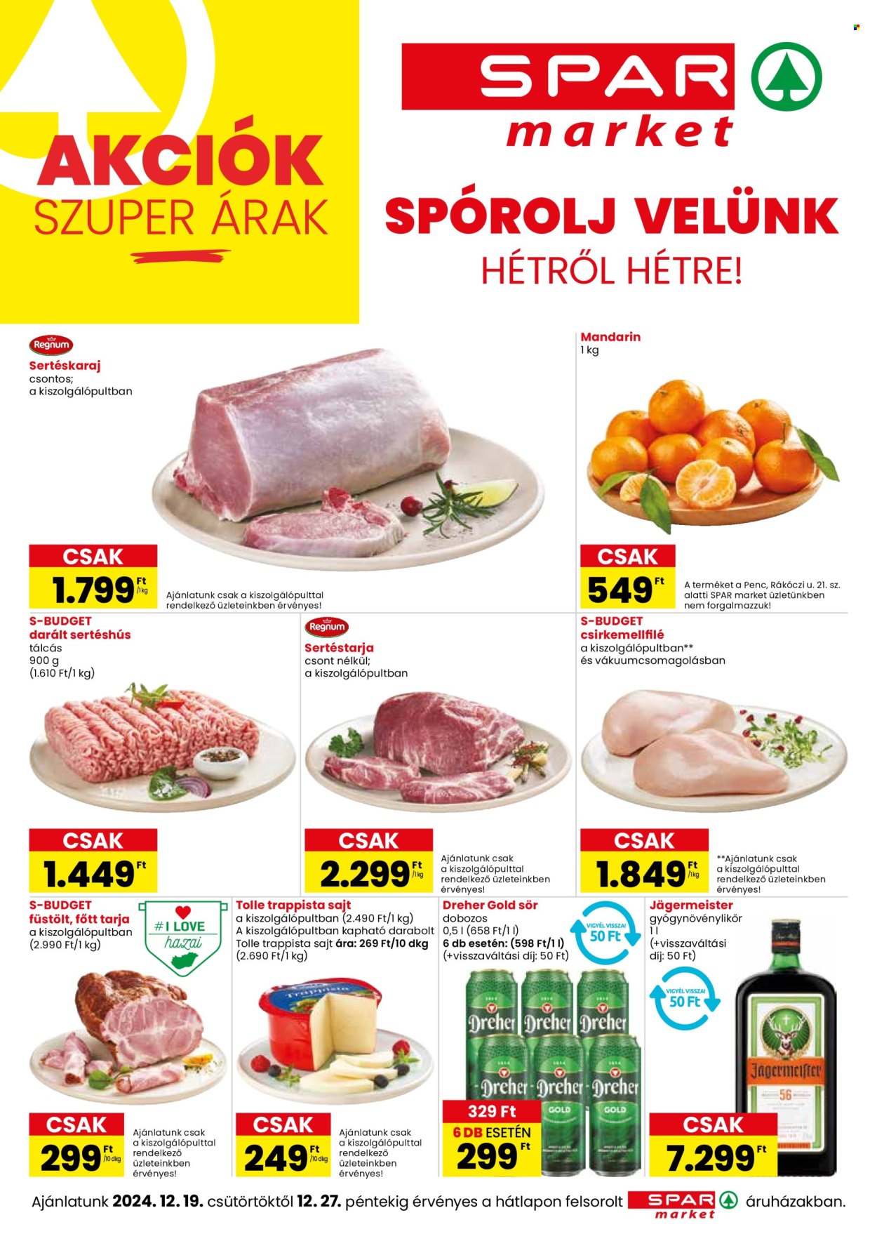 SPAR market akciós újságok - 2024.12.19 - 2024.12.27. Oldal 1