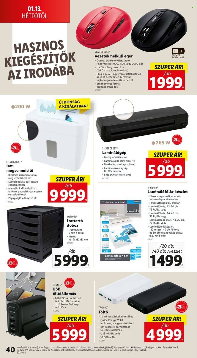 Lidl akciós újságok - 2025.01.09 - 2025.01.15. Oldal 40