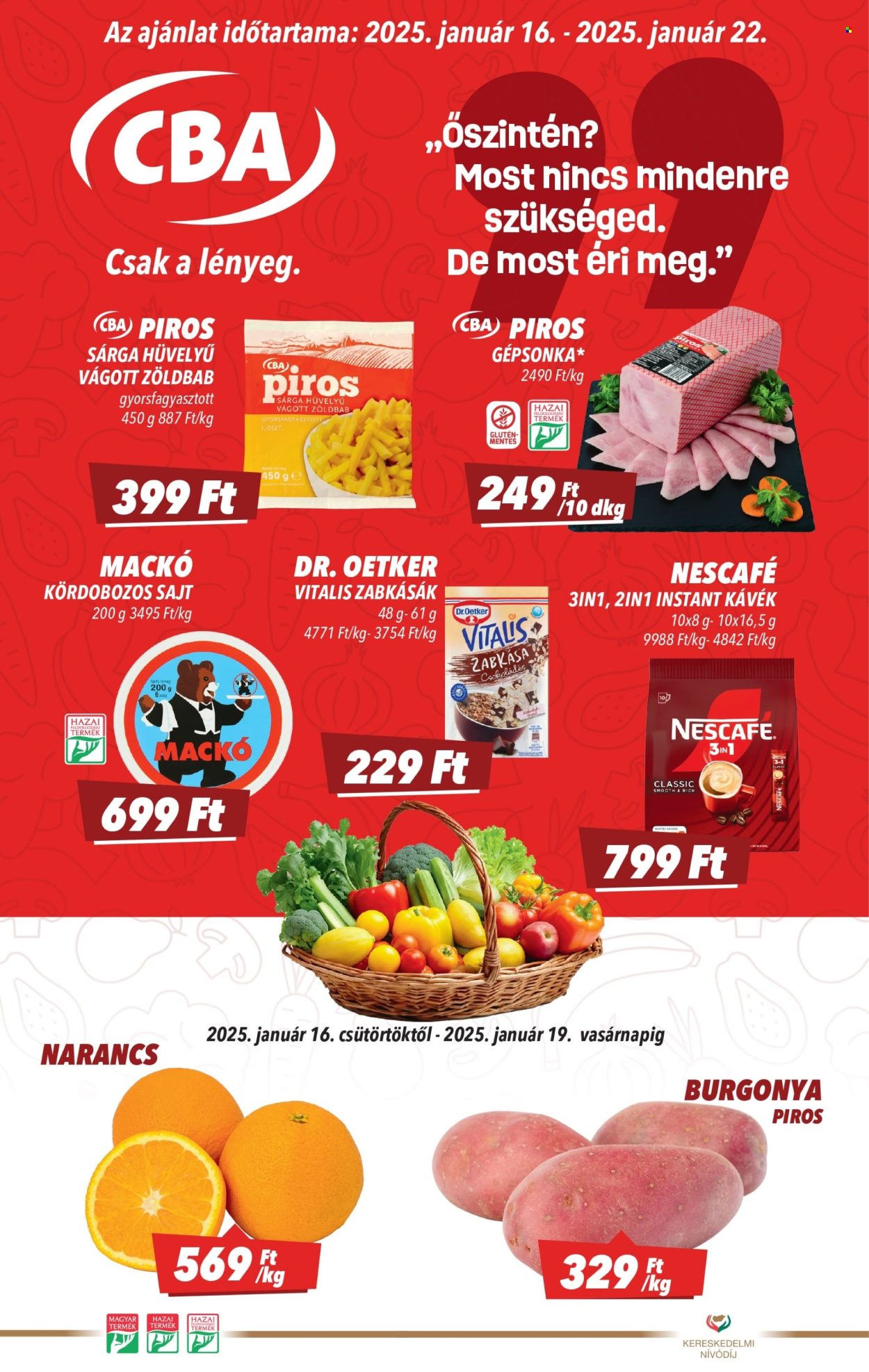 CBA akciós újságok - 2025.01.16 - 2025.01.22. Oldal 1