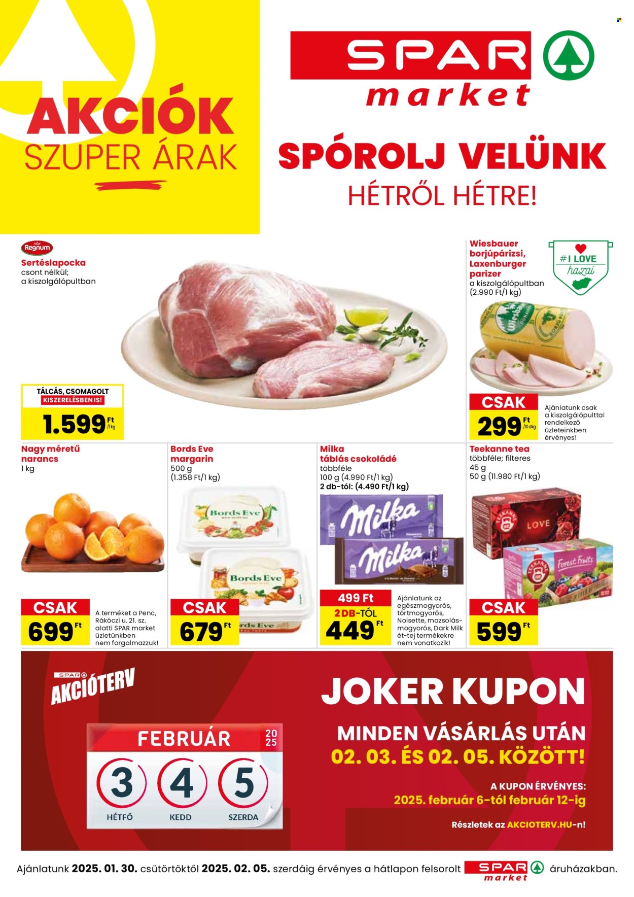 SPAR market akciós újságok - 2025.01.30 - 2025.02.05. Oldal 1