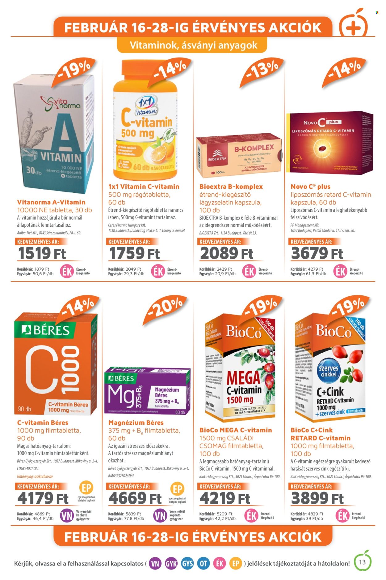 Alma Gyógyszertárak akciós újságok - 2025.02.01 - 2025.02.28. Oldal 13