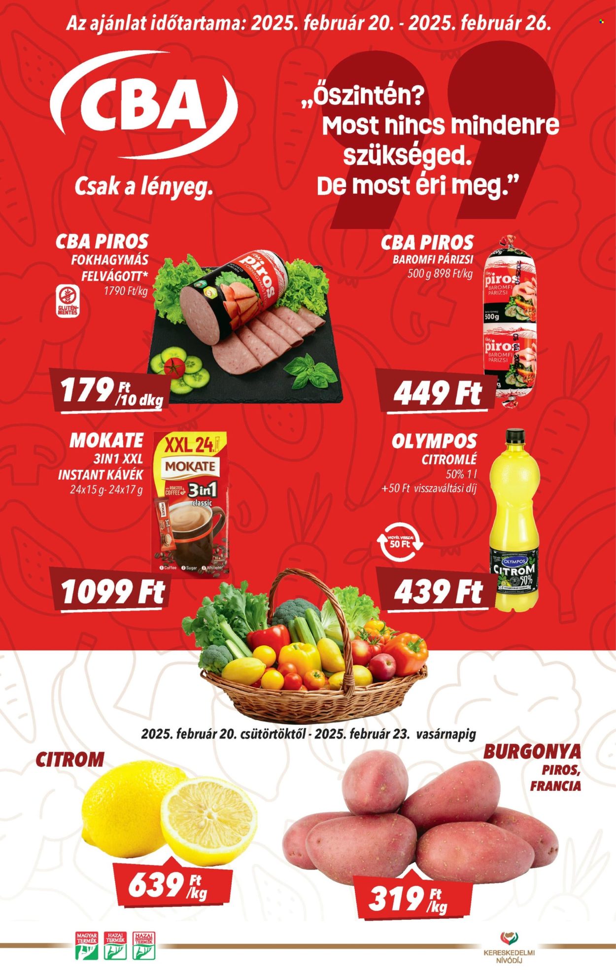 CBA akciós újságok - 2025.02.20 - 2025.02.26. Oldal 1