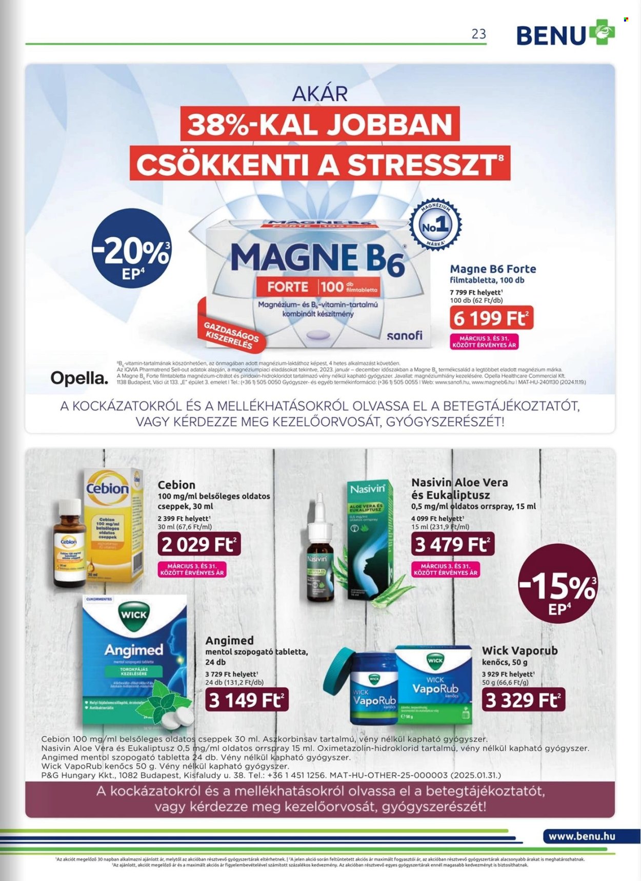 BENU Gyógyszertár akciós újságok - 2025.03.01 - 2025.03.31. Oldal 23