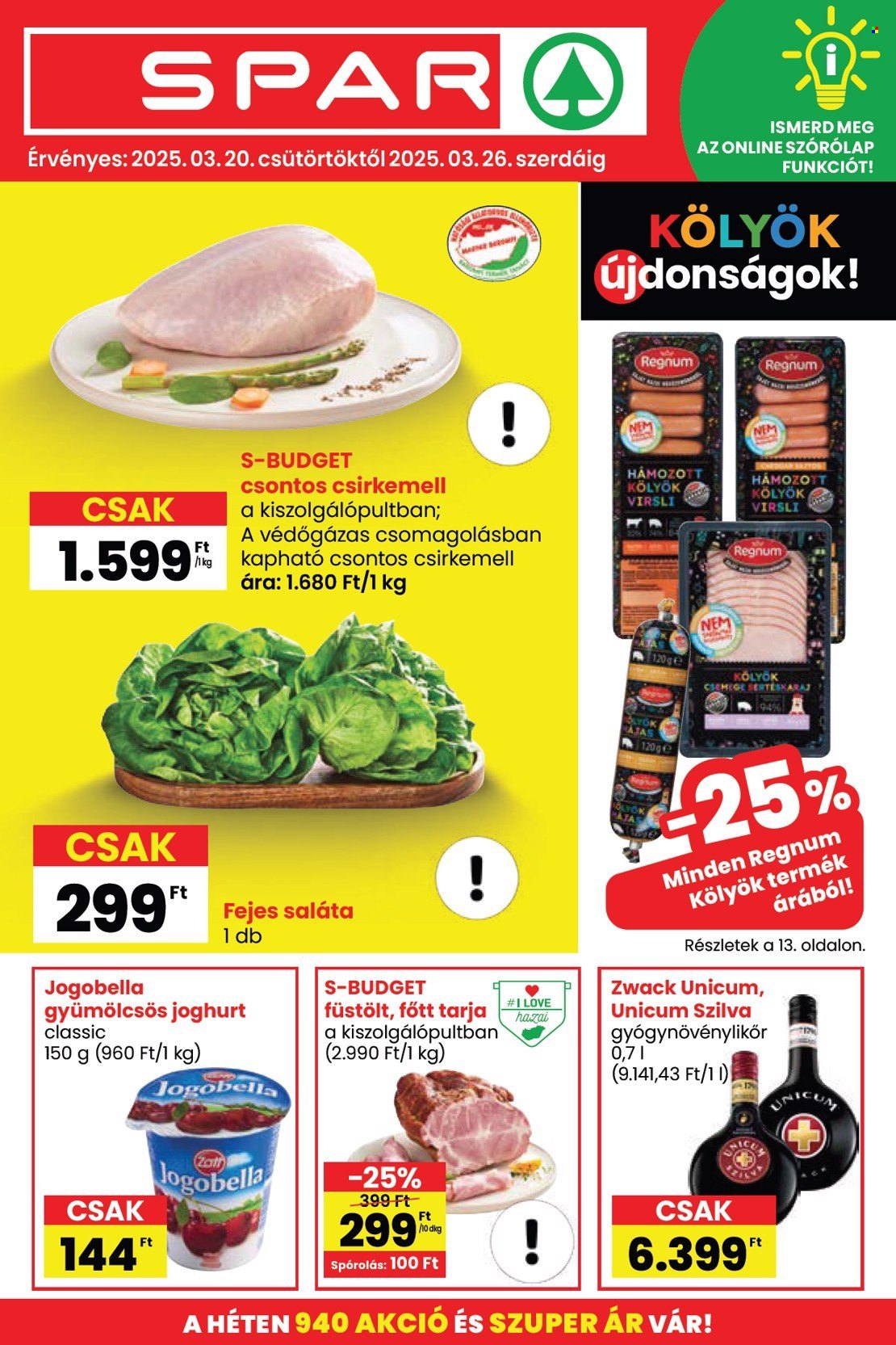 SPAR akciós újságok - 2025.03.20 - 2025.03.26. Oldal 1