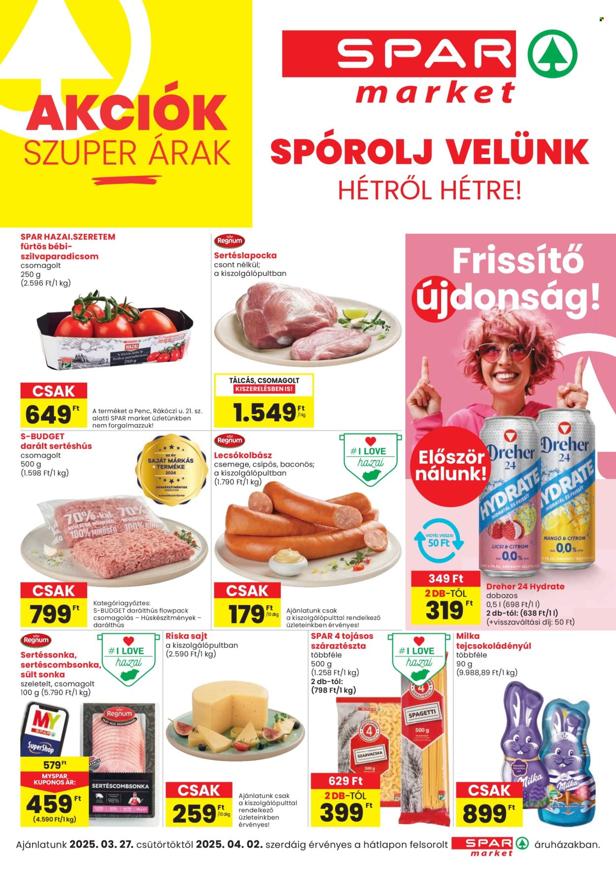 SPAR market akciós újságok - 2025.03.27 - 2025.04.02. Oldal 1