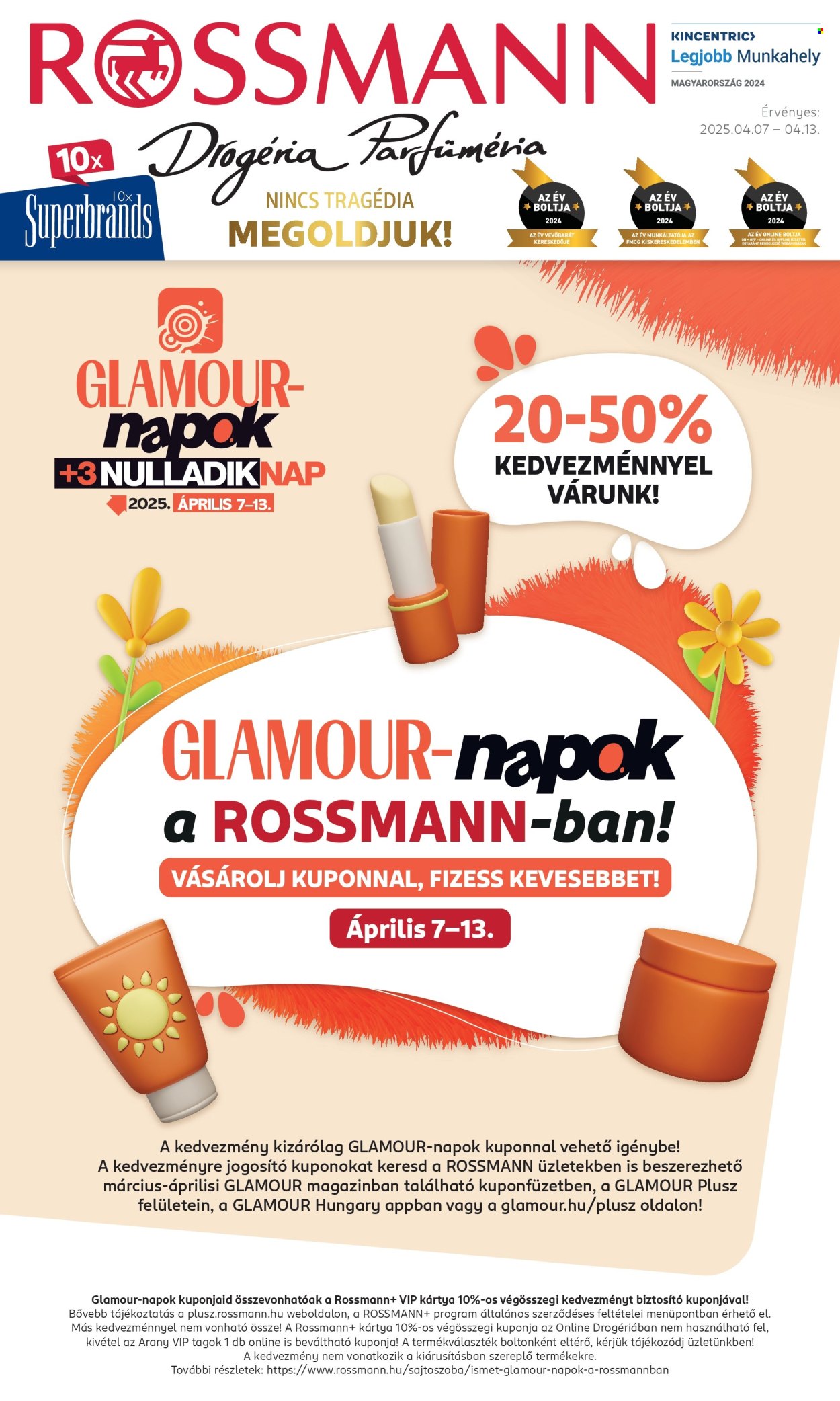 Rossmann akciós újságok - 2025.04.07 - 2025.04.13. Oldal 1