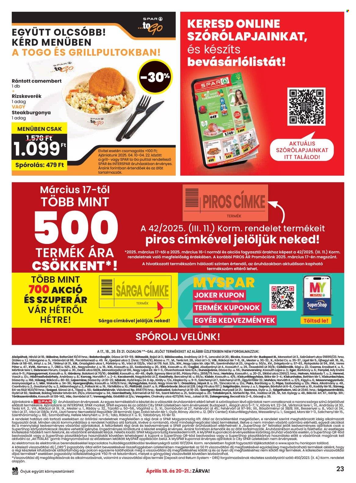 SPAR akciós újságok - 2025.04.10 - 2025.04.22. Oldal 23
