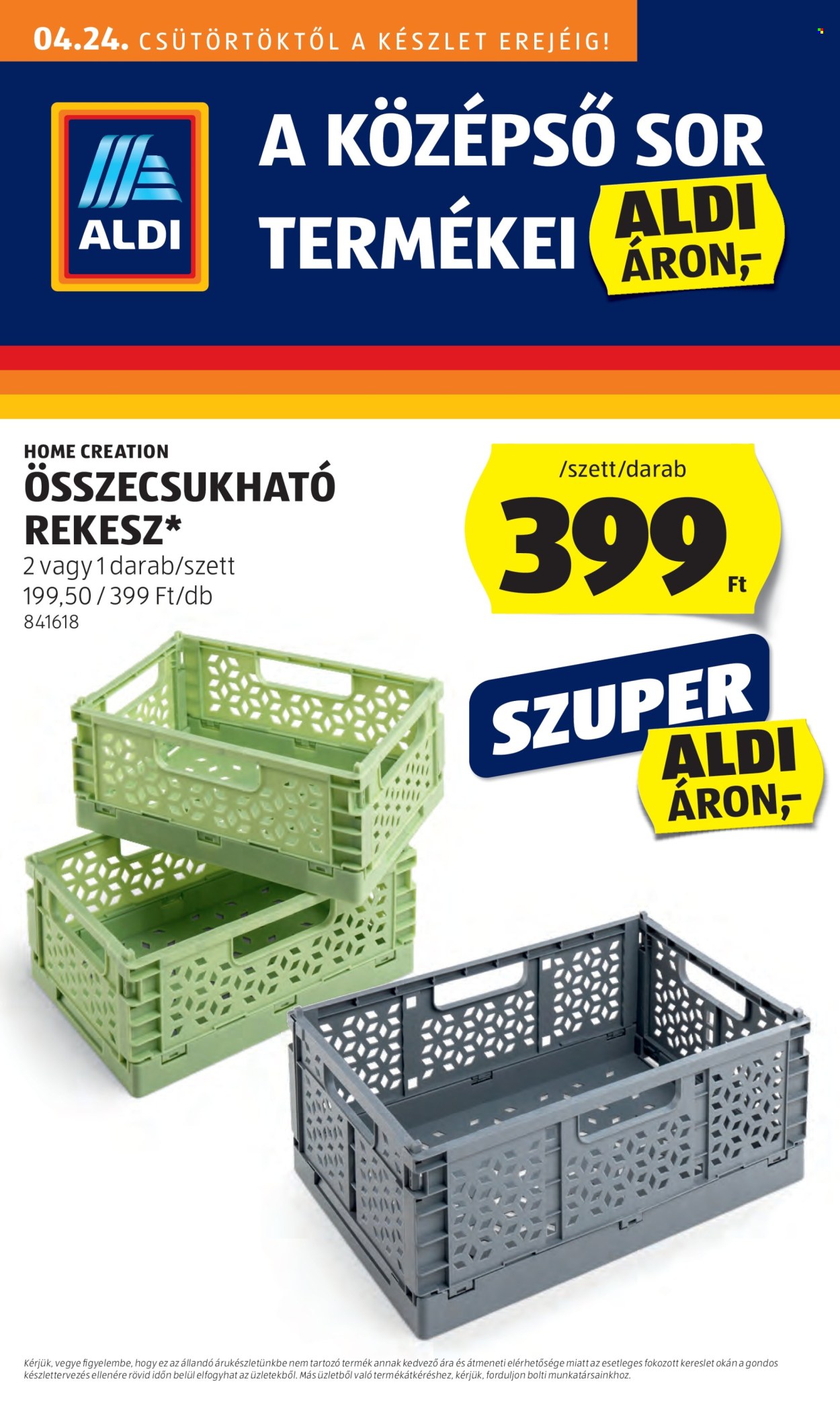 Aldi akciós újságok - 2025.04.24 - 2025.04.29. Oldal 1