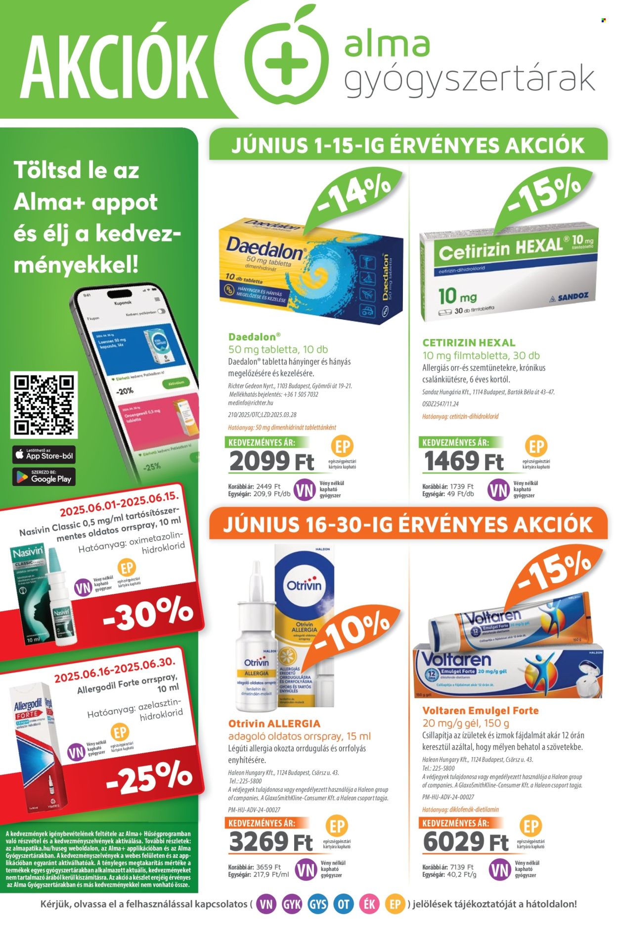 Alma Gyógyszertárak akciós újságok - 2025.06.01 - 2025.06.30. Oldal 1