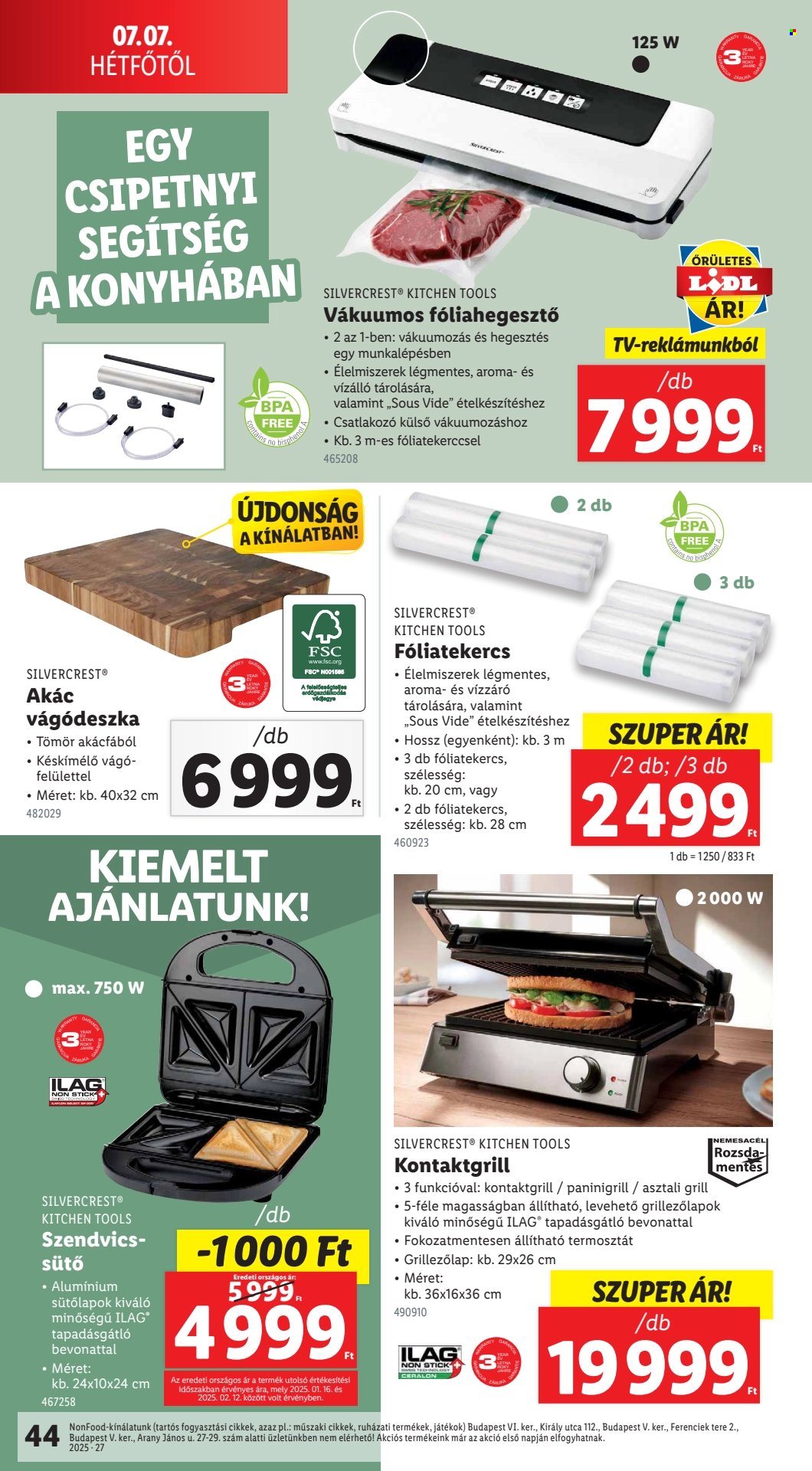 Lidl akciós újságok - 2025.07.03 - 2025.07.09. Oldal 44