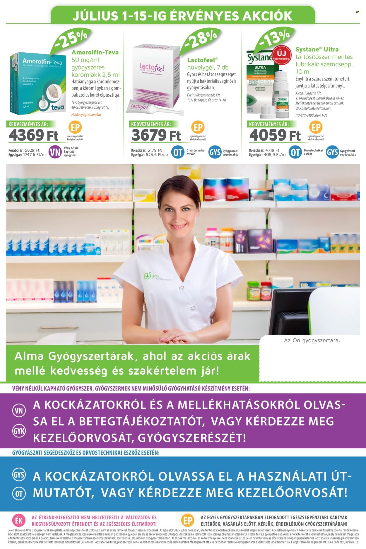 Alma Gyógyszertárak akciós újságok - 2025.07.01 - 2025.07.31. Oldal 20