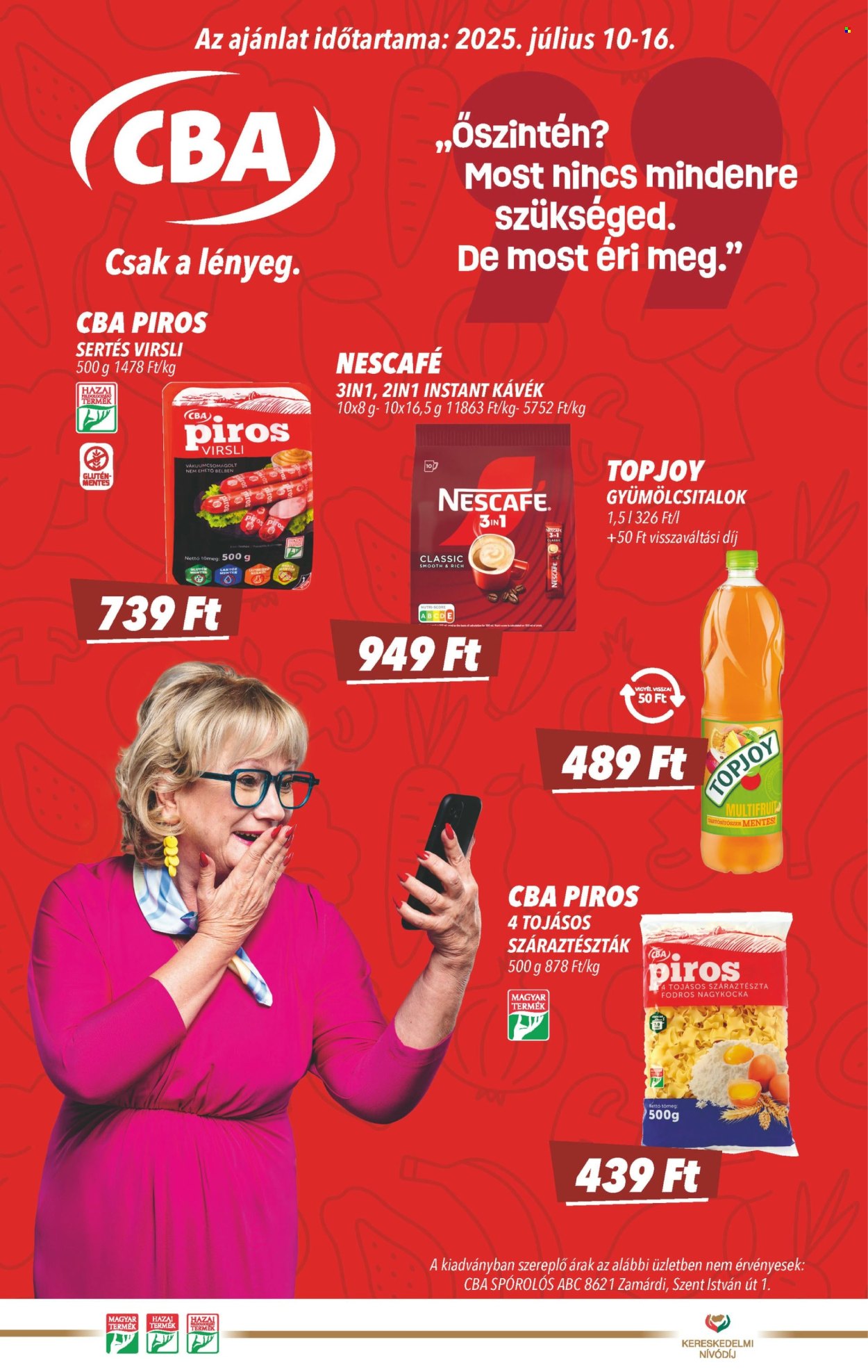 CBA akciós újságok - 2025.07.10 - 2025.07.16. Oldal 1