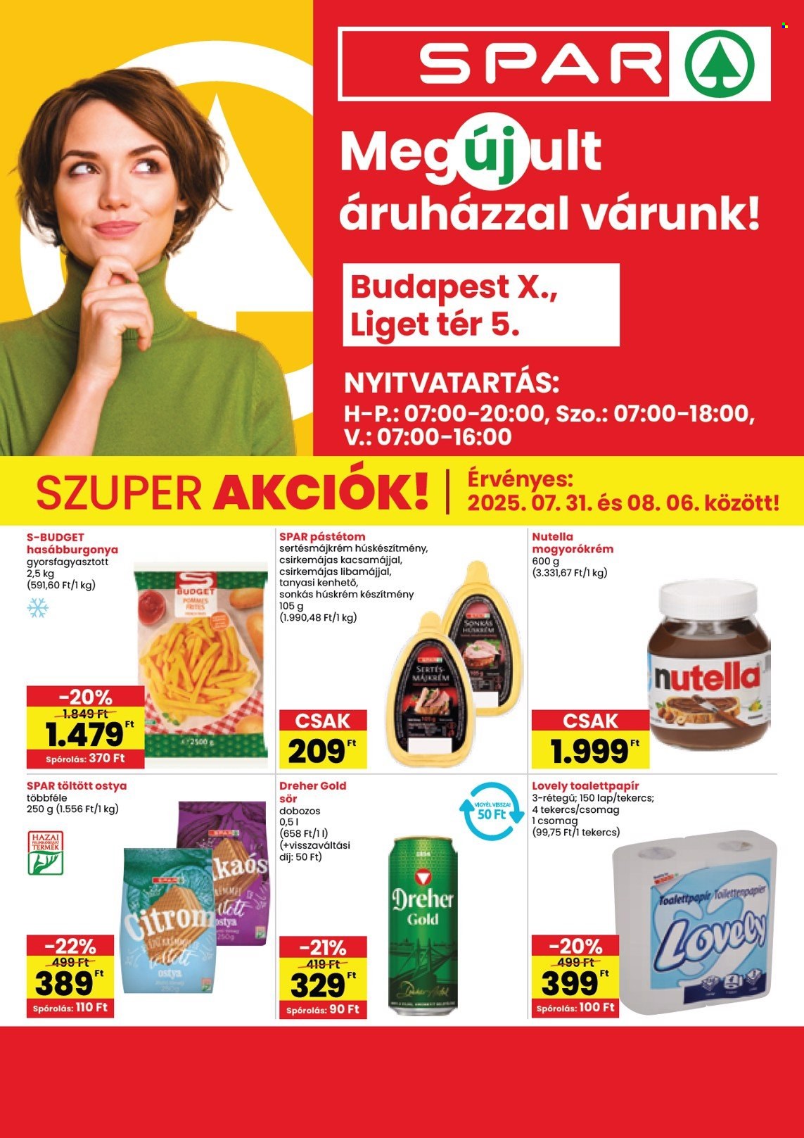 SPAR Szupermarket akciós újságok - 2025.07.31 - 2025.08.06. Oldal 1