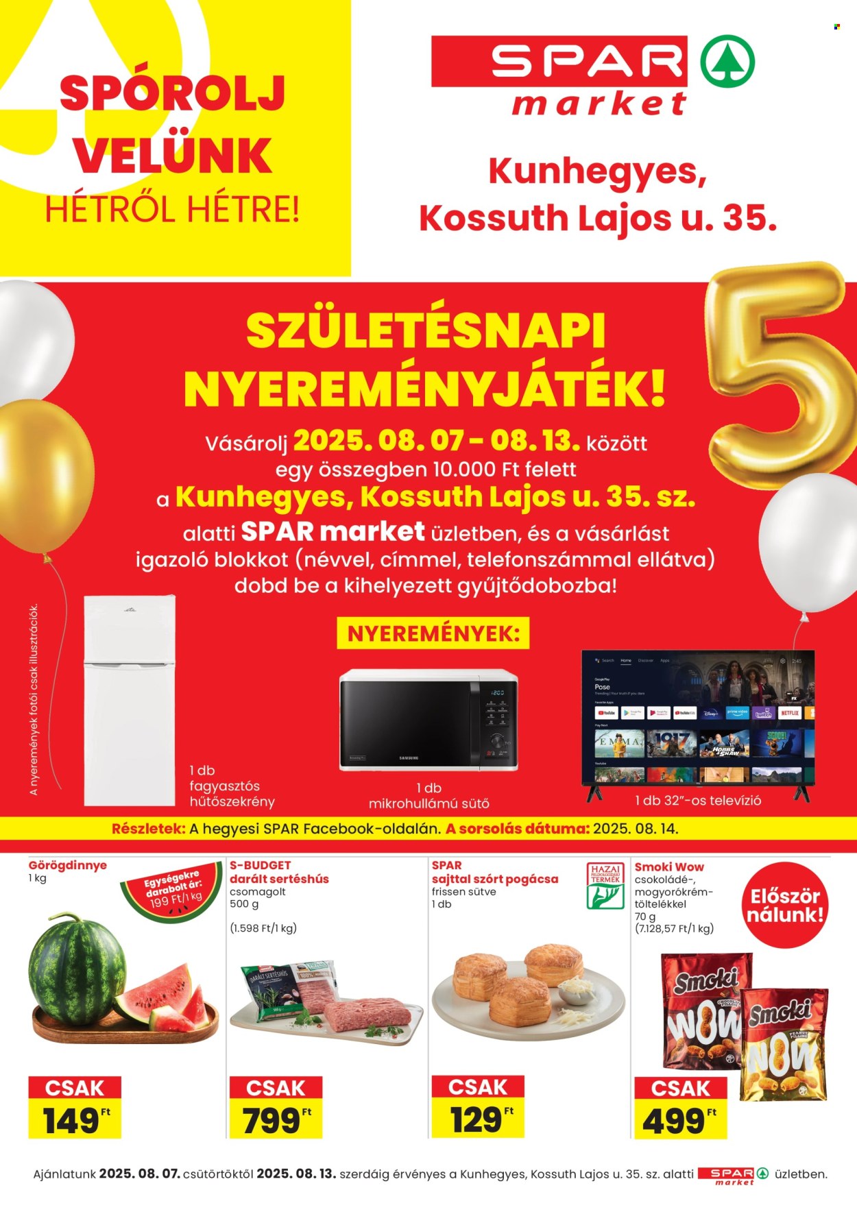 SPAR market akciós újságok - 2025.08.07 - 2025.08.13. Oldal 1
