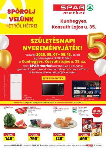 Újság SPAR market - 2025.08.07 - 2025.08.13.
