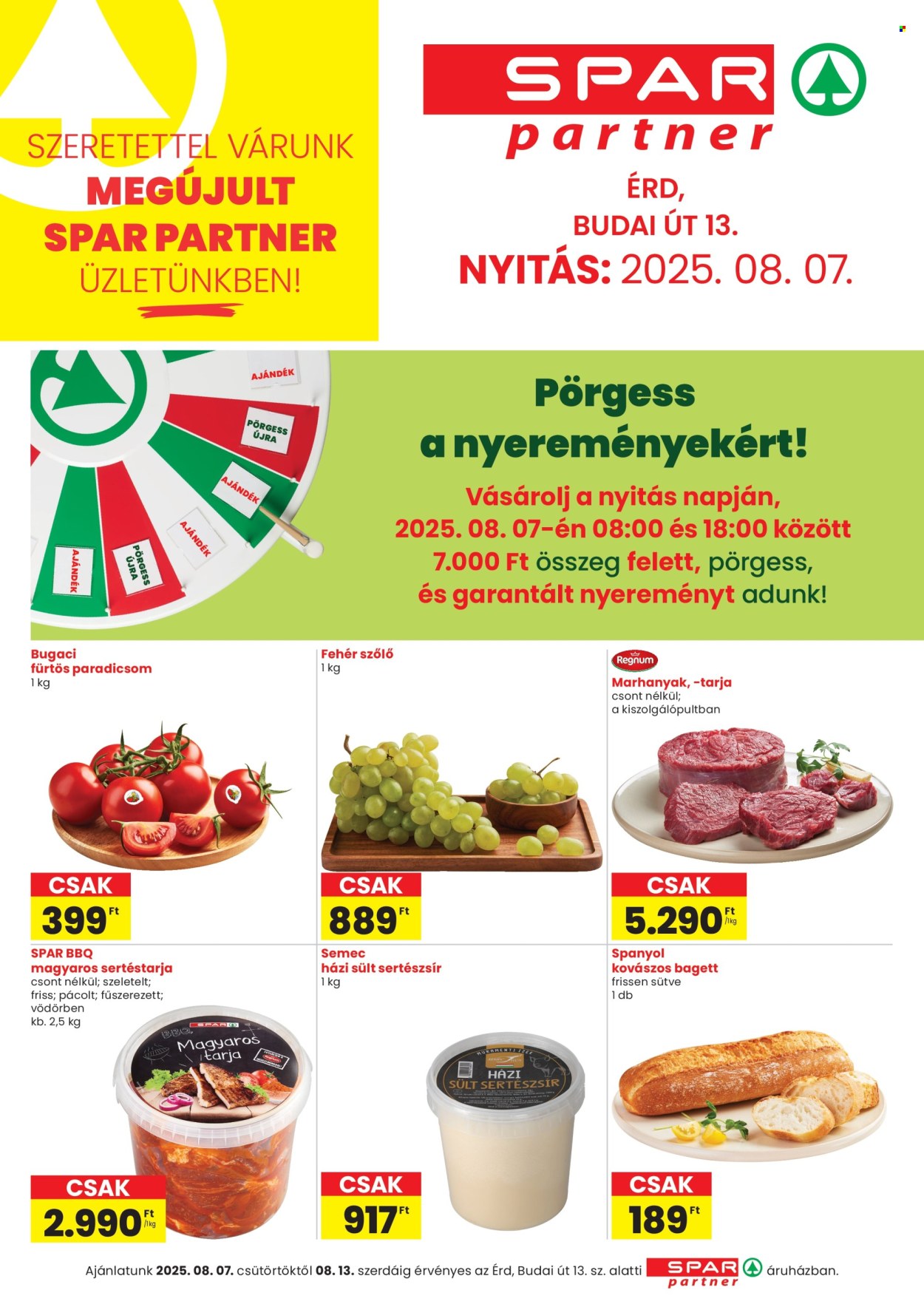 SPAR Szupermarket akciós újságok - 2025.08.07 - 2025.08.13. Oldal 1