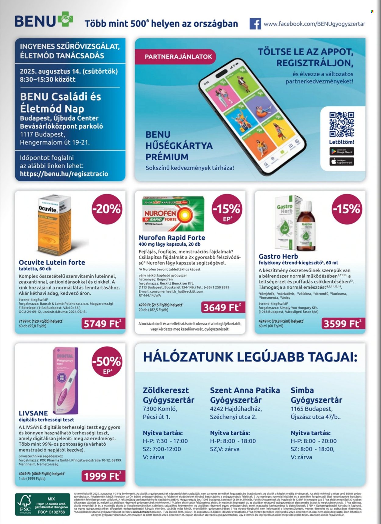 BENU Gyógyszertár akciós újságok - 2025.08.01 - 2025.08.31. Oldal 28