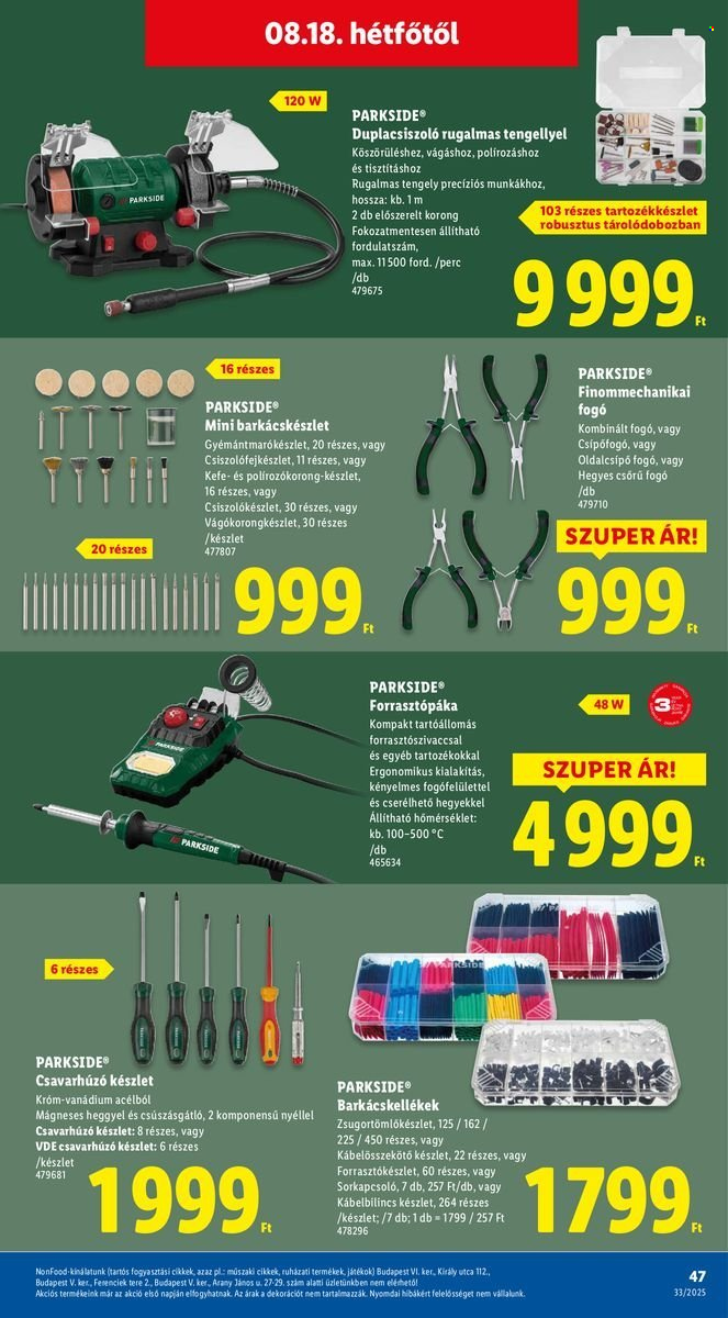 Lidl akciós újságok - 2025.08.14 - 2025.08.20. Oldal 47