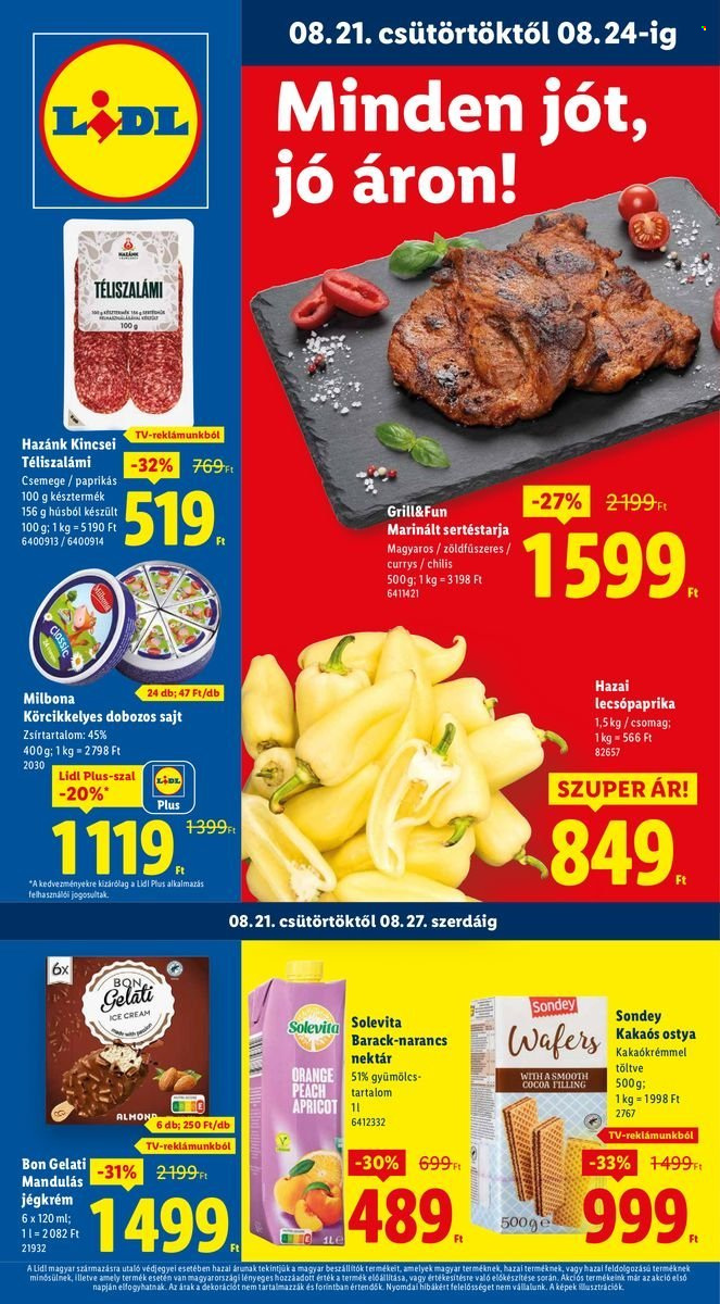 Lidl akciós újságok - 2025.08.21 - 2025.08.27. Oldal 1
