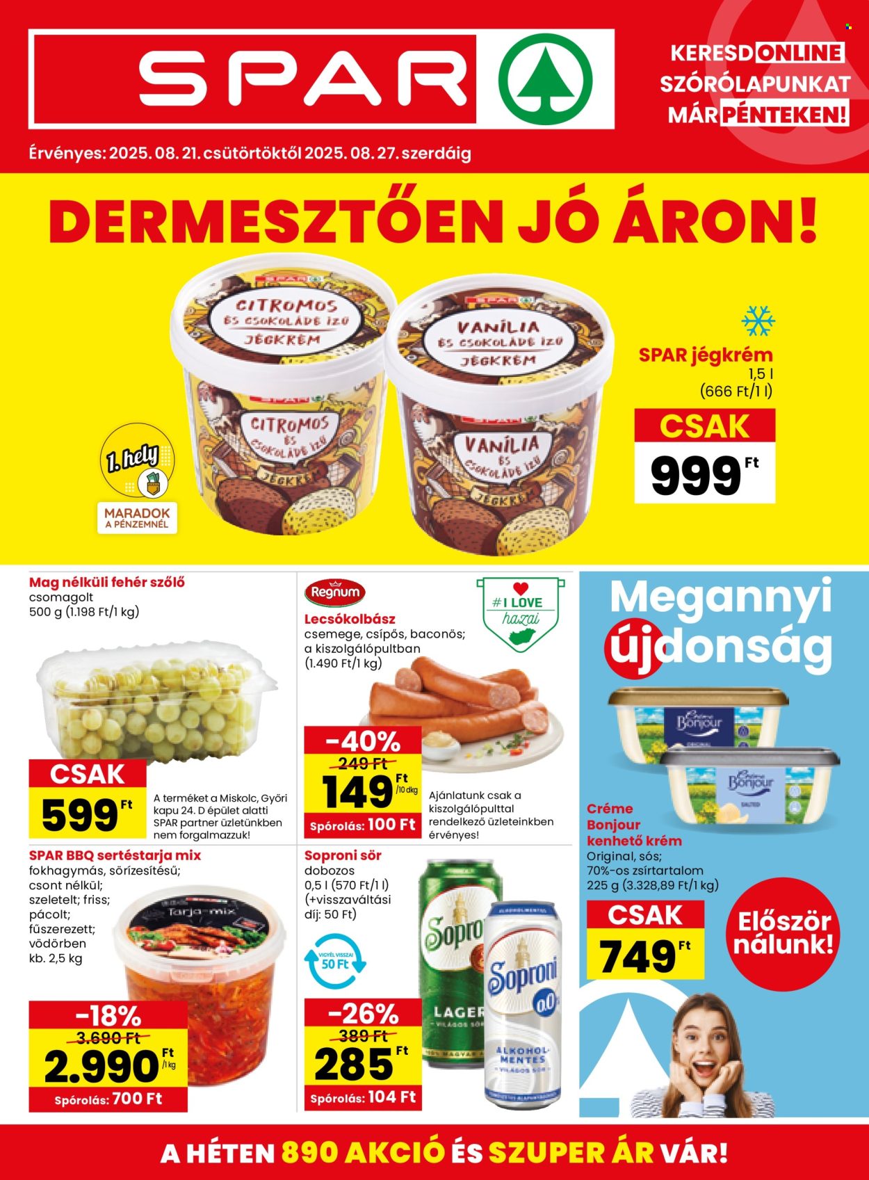 SPAR akciós újságok - 2025.08.21 - 2025.08.27. Oldal 1