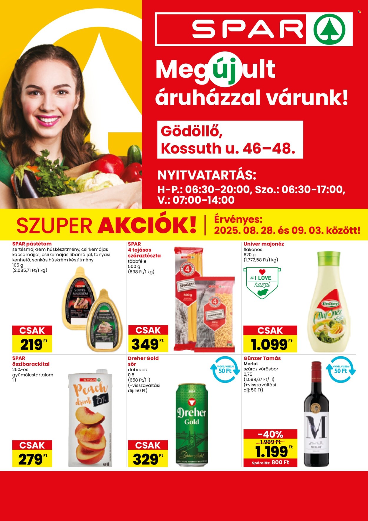 SPAR Szupermarket akciós újságok - 2025.08.28 - 2025.09.03. Oldal 1