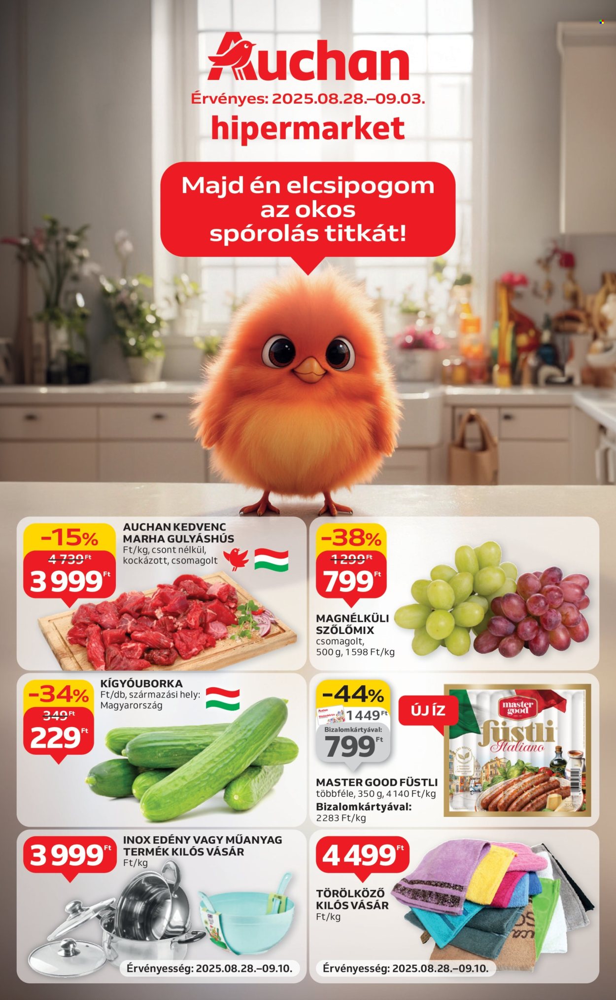 Auchan akciós újságok - 2025.08.28 - 2025.09.03. Oldal 1